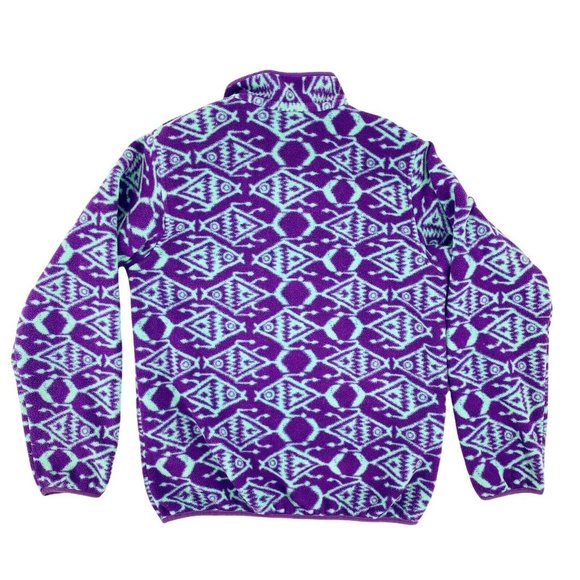 Patagonia Snap T Synchilla Womens Ikat Big Fish Small Purple - Picture 6 of 8